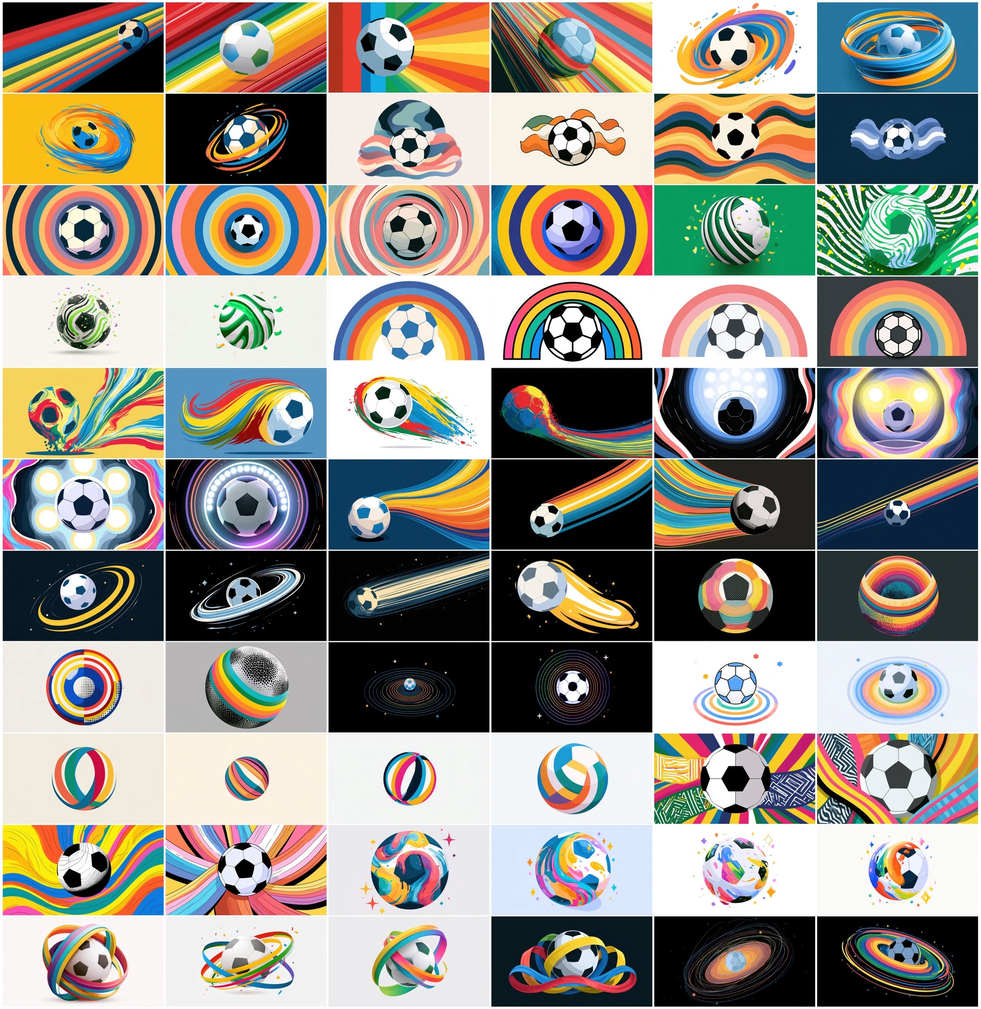 635 Soccer Ball Abstract Backgrounds Bundle | World Cup 2026 Inspired JPG Graphics