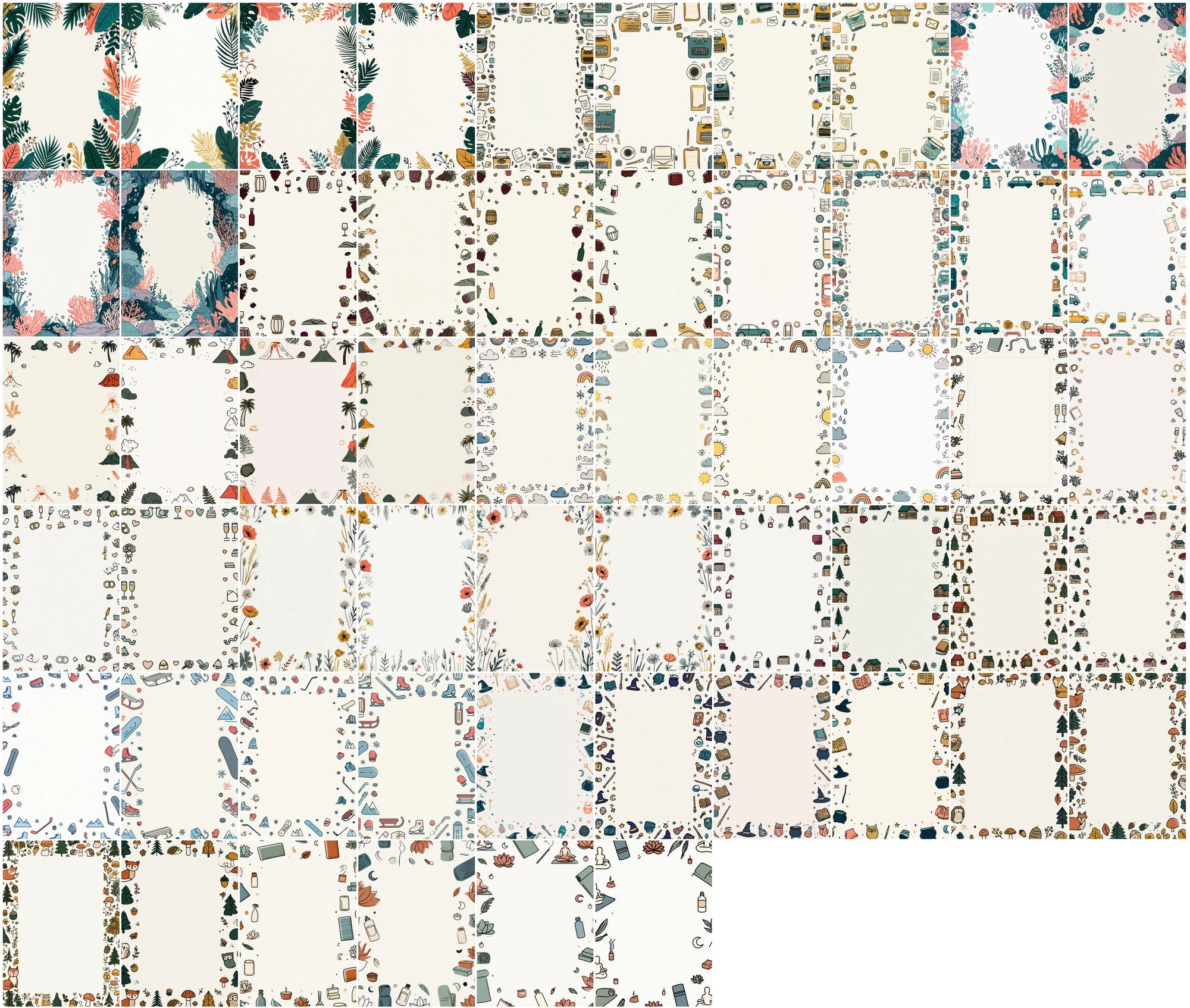 615 Digital Paper Pack | Printable Scrapbook Backgrounds, Junk Journal Papers & Textured Patterns for Crafts