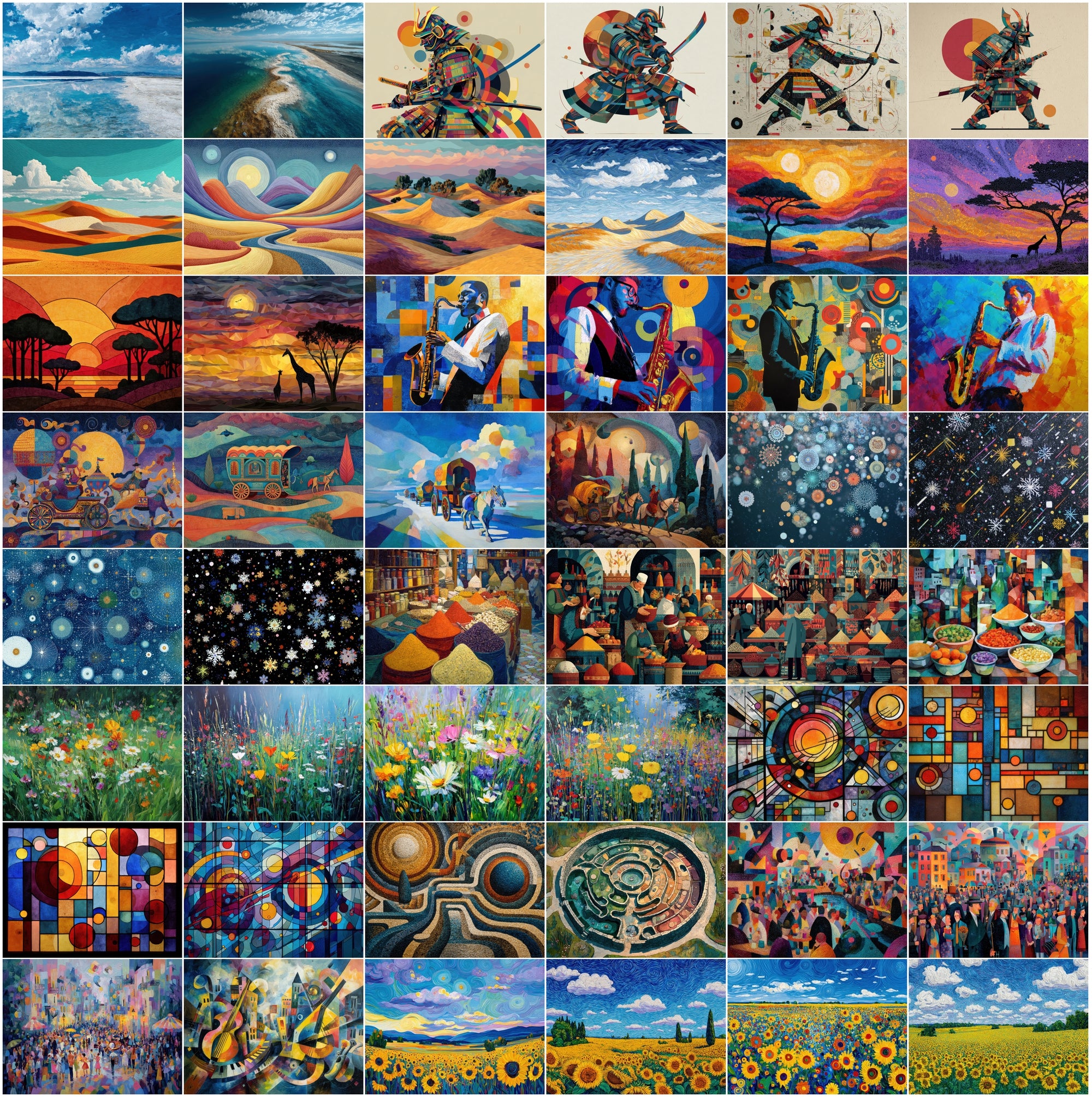 530 Abstract Art Images Bundle, Colorful Printable Wall Art Pack