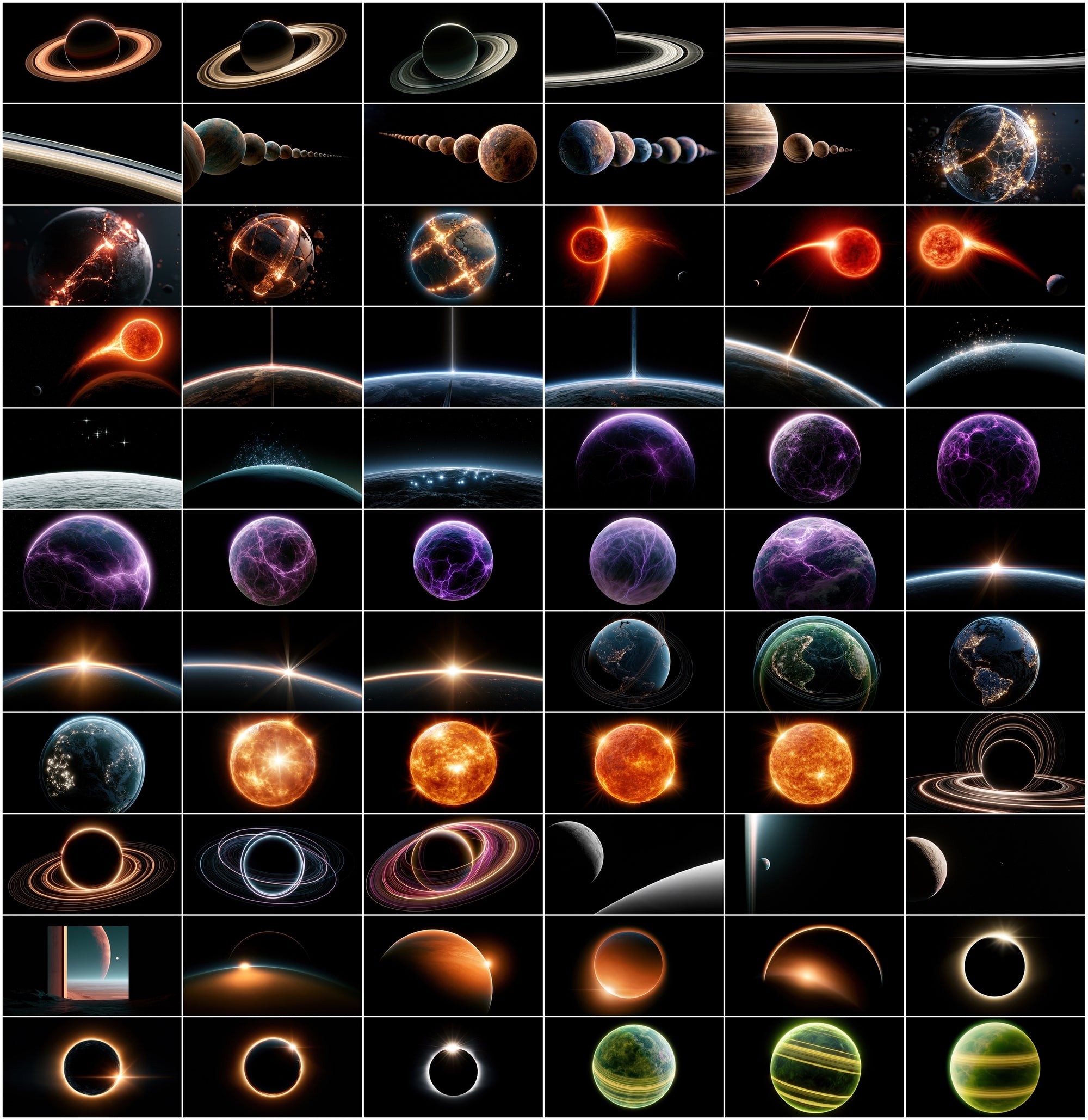 640 3D Planet Wallpapers | AMOLED Space Backgrounds Bundle
