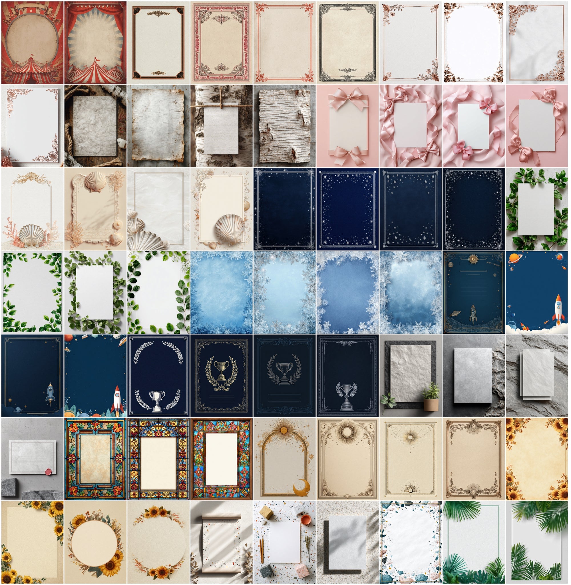 637 Blank Certificate Mockup Bundle, Commercial License, Gold Foil Borders, Vintage & Modern Designs, Printable Templates