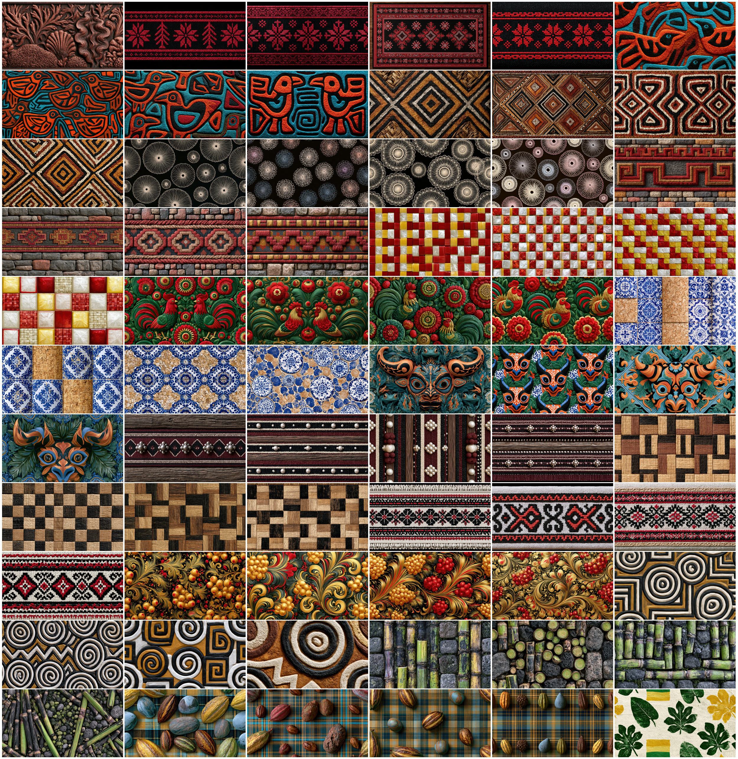 790 World Textures Bundle, Global Cultural Pattern Backgrounds, Ethnic Texture Digital Paper Pack
