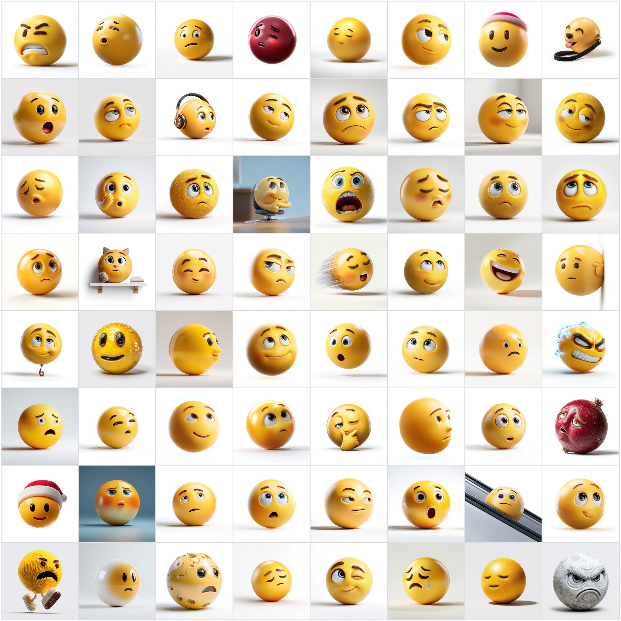 655 Emoji Face Clipart Images, Semi-Realistic Sphere Emoji