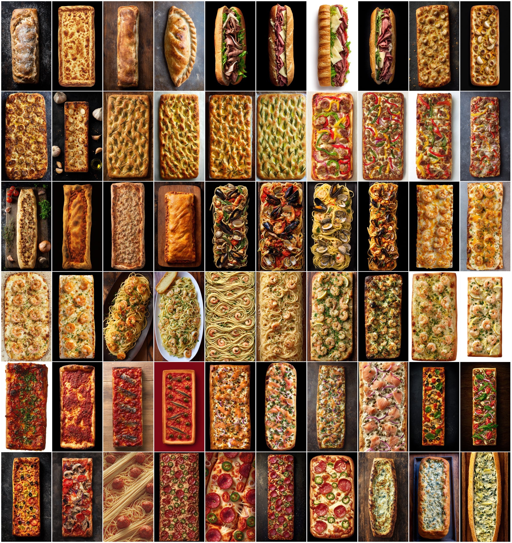 630 Realistic Food Images Bundle | Pizza, Pasta, Sandwiches & More | 9:16 Vertical Stock Photos