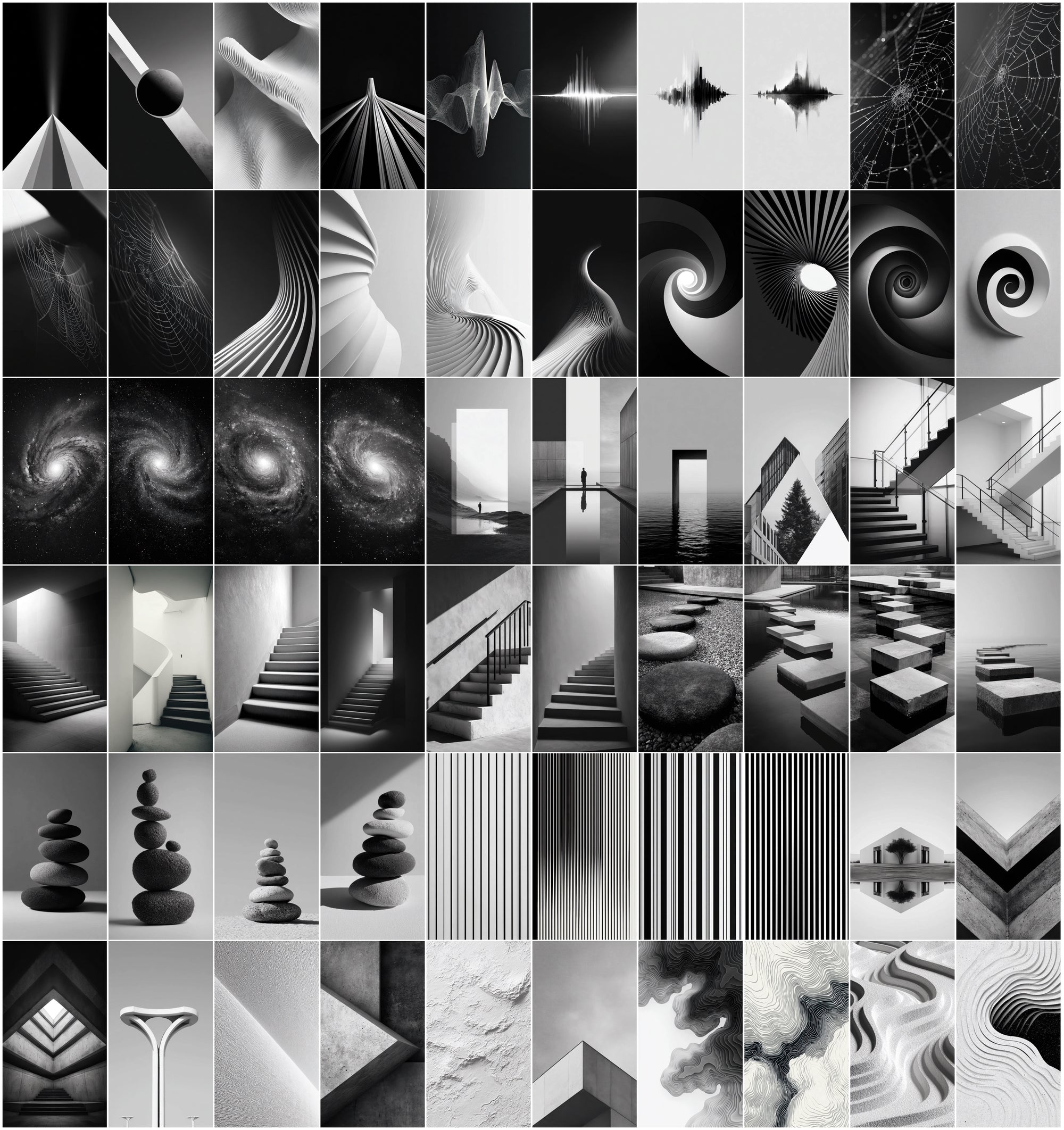 625 Minimal Monochrome Abstract Images | Modern Black & White Backgrounds