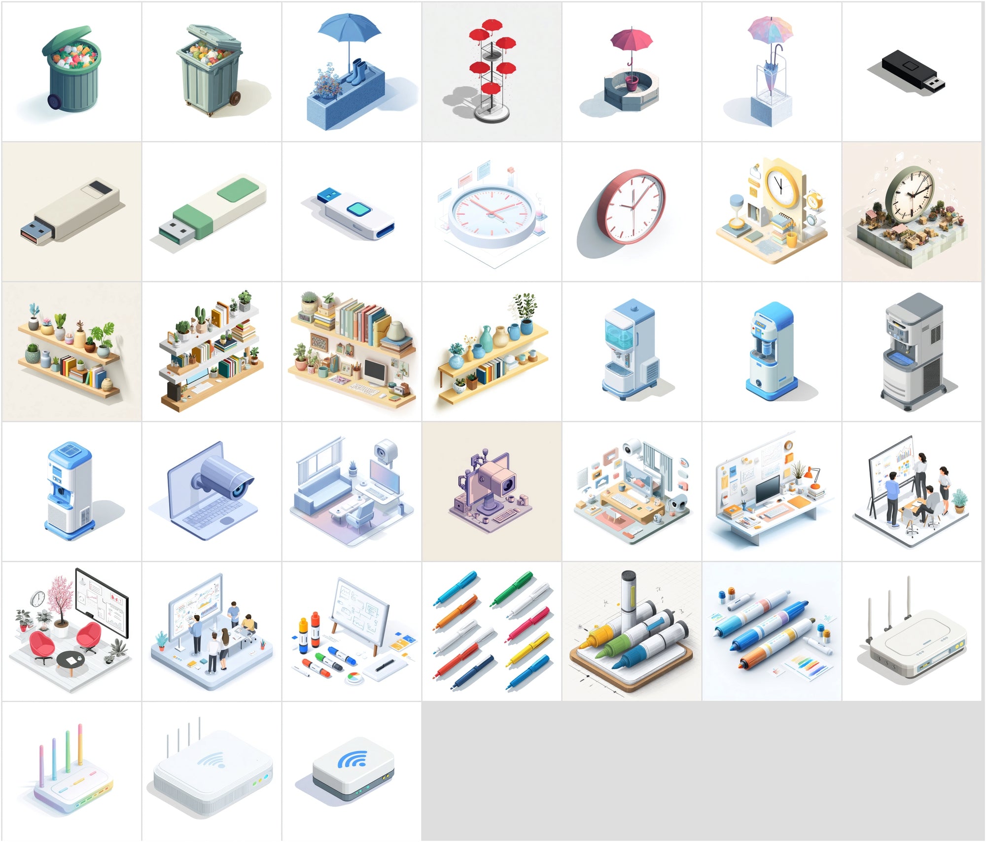 430 Isometric Office Illustrations