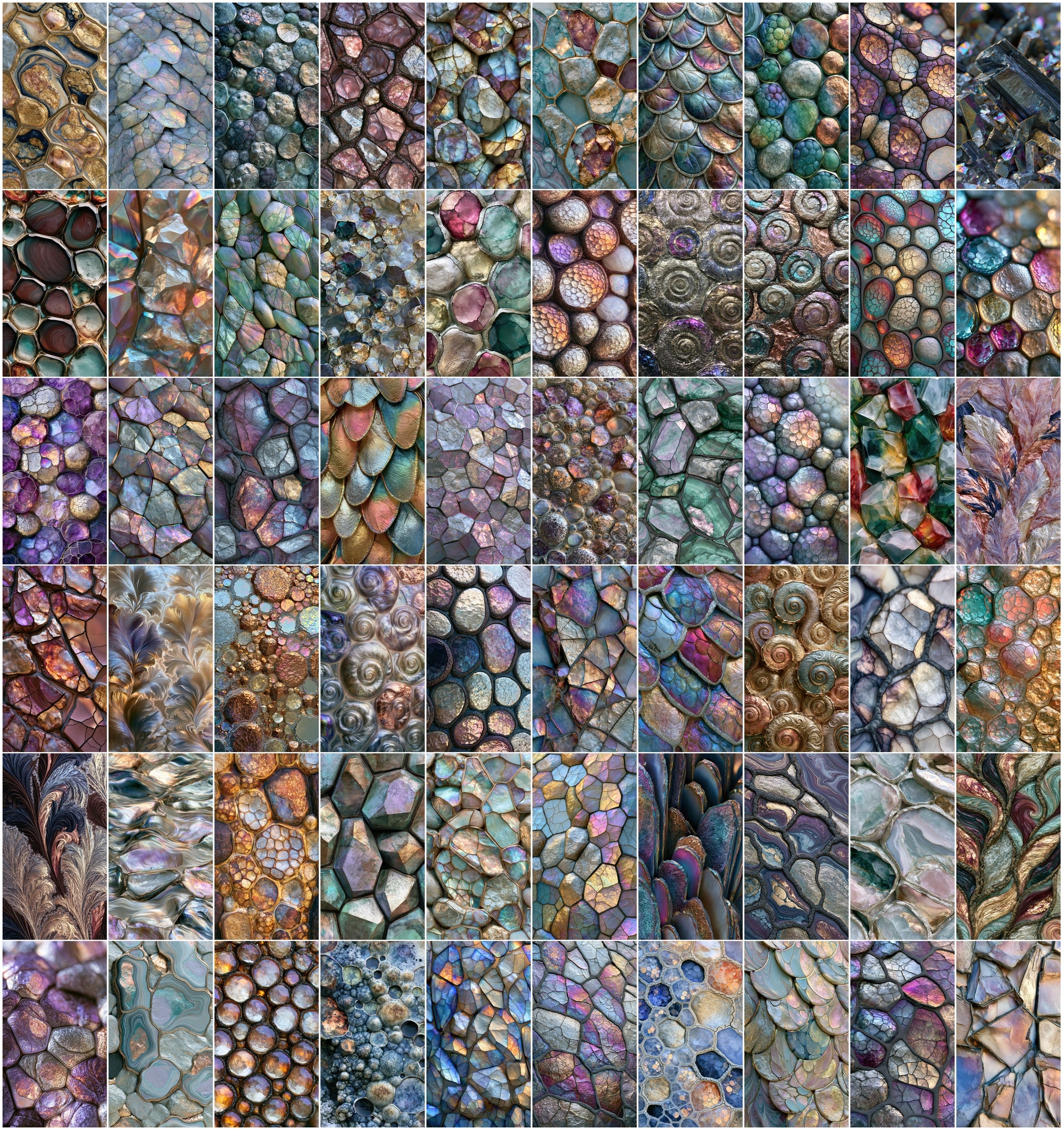 640 Abstract Iridescent Background Images | Textured Metallic Digital Paper Pack for Print & Design