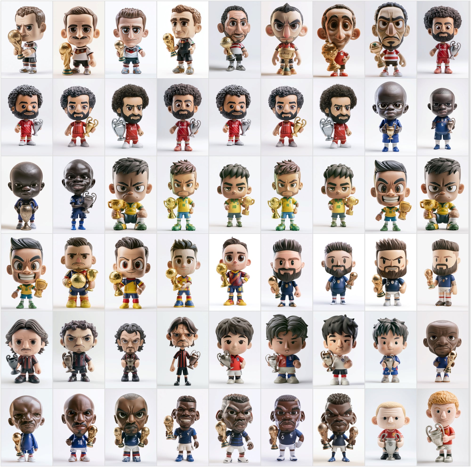 680 Football Vinyl Figure Clipart Bundle, Soccer Player Collectible Toy Art
