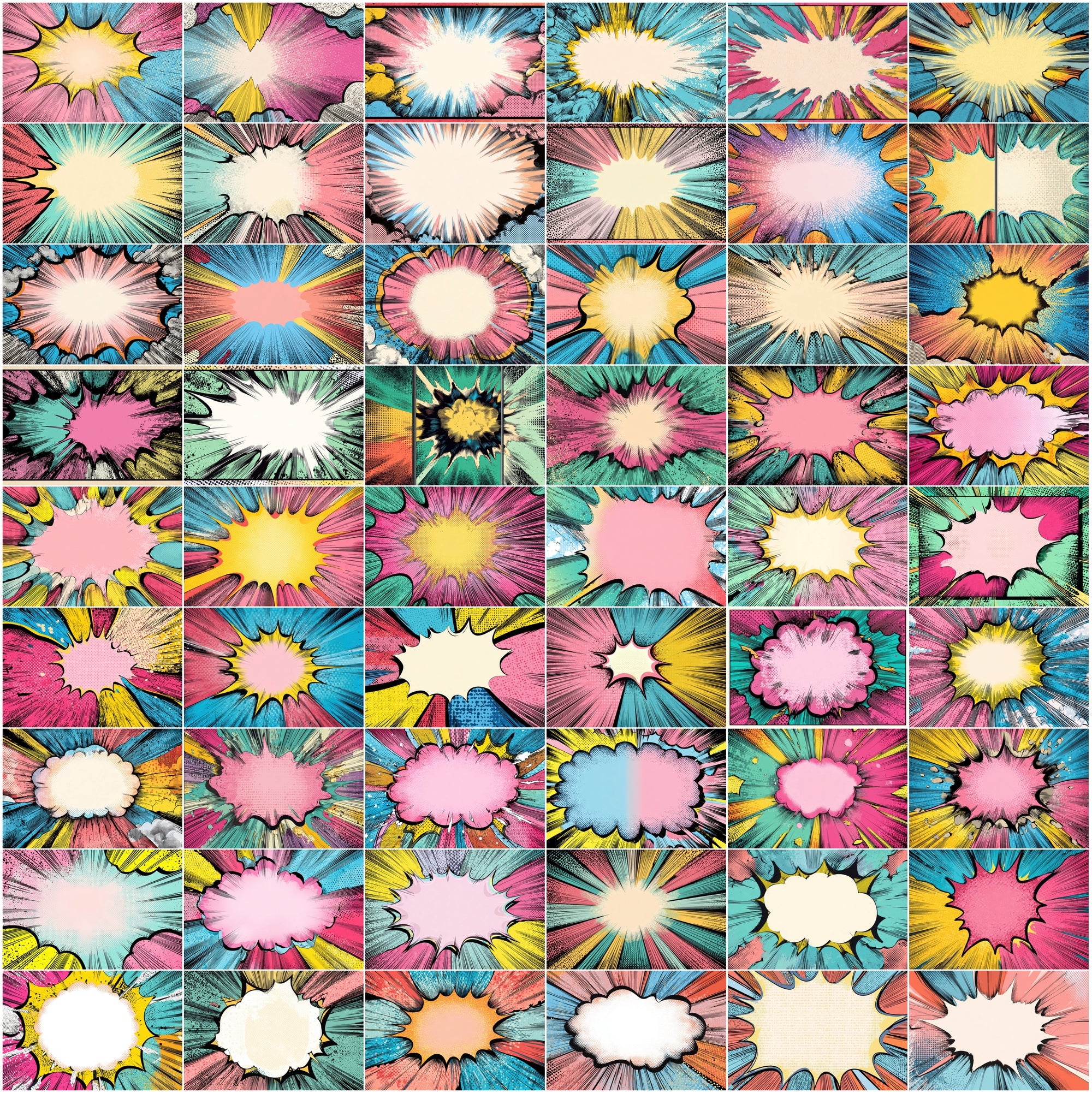 635 Comic Art Backgrounds – High-Resolution Retro Pop Art Explosions