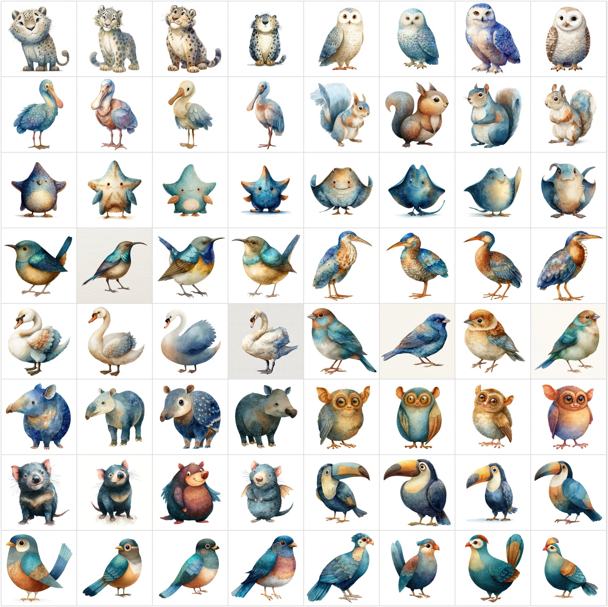 600 Storybook Watercolor Animals