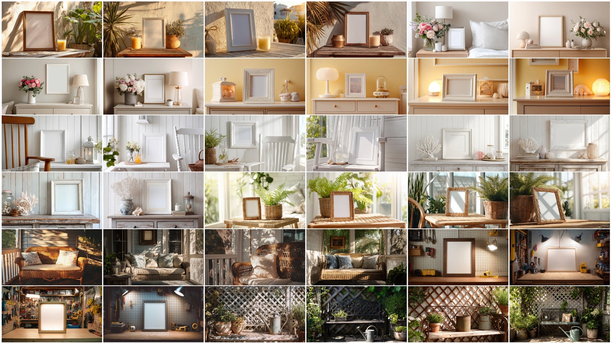 630 Interior Frame Mockups – Realistic Home Decor Settings for Wall Art, Prints & Photos