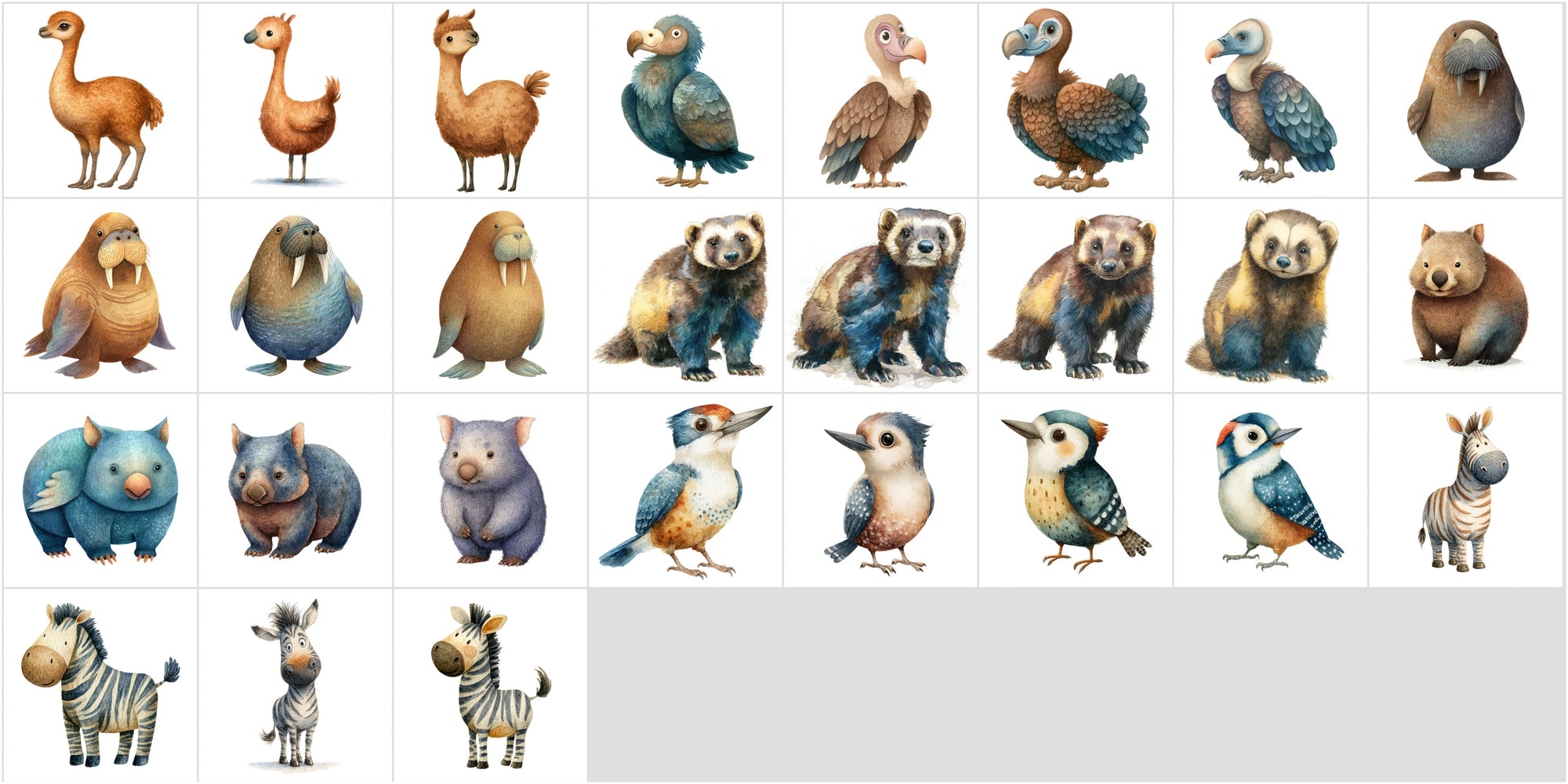 600 Storybook Watercolor Animals