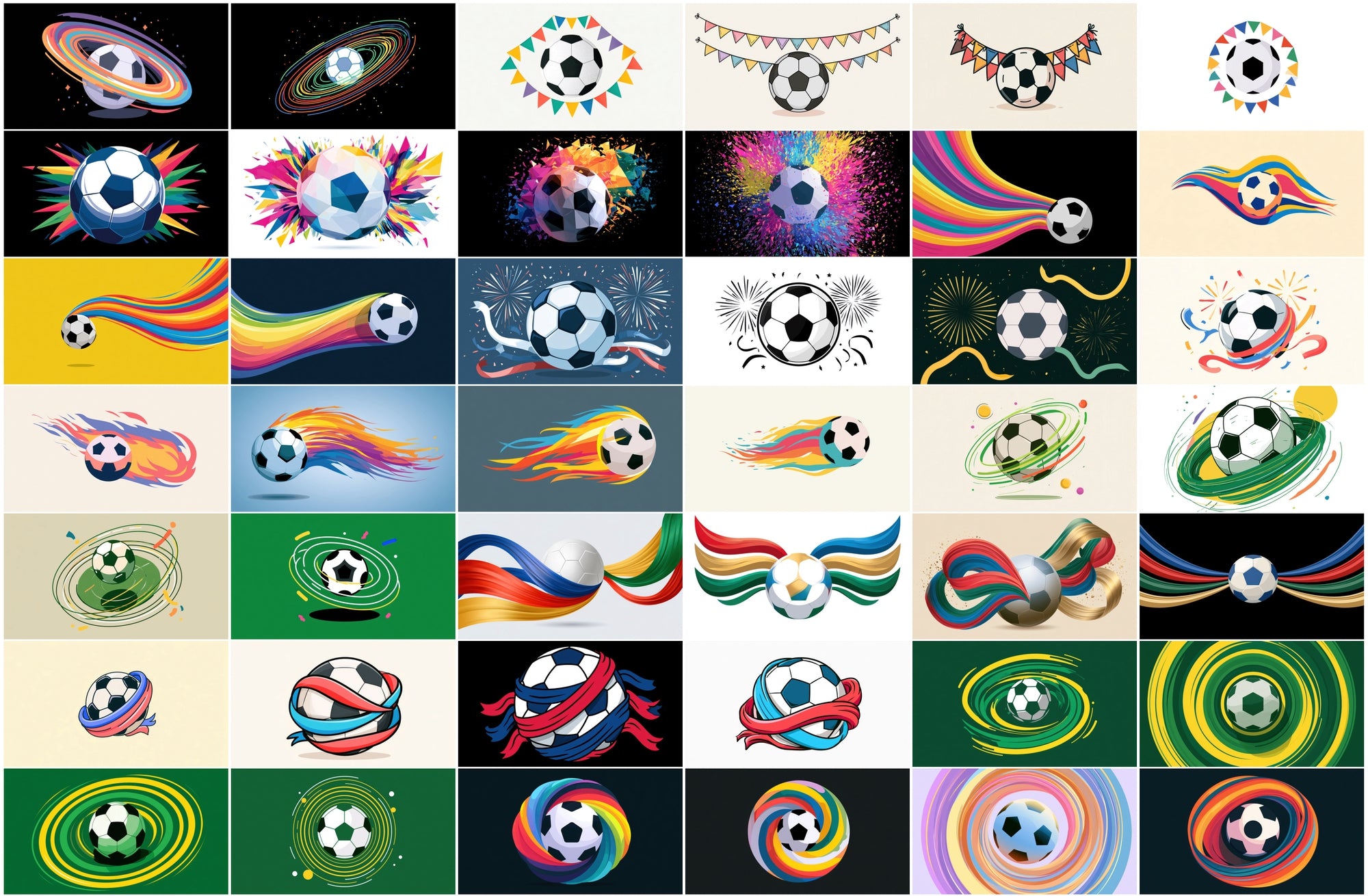 635 Soccer Ball Abstract Backgrounds Bundle | World Cup 2026 Inspired JPG Graphics