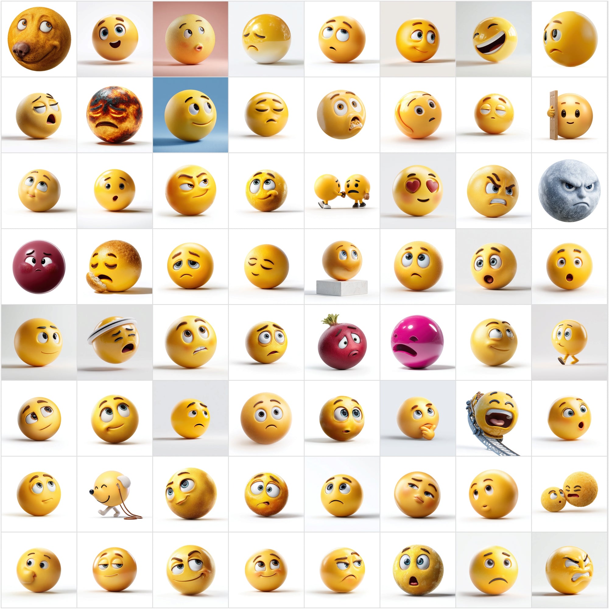 655 Emoji Face Clipart Images, Semi-Realistic Sphere Emoji