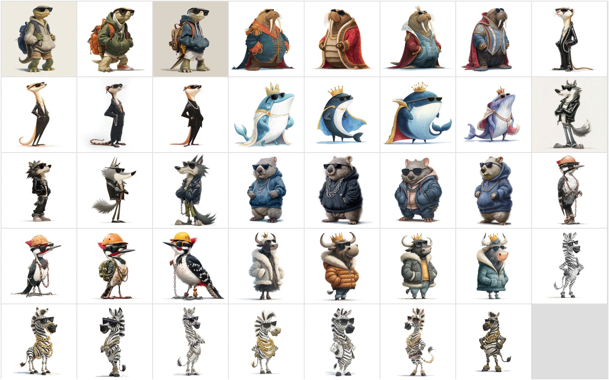 615+ Animal Clipart Mega Bundle, High-Res JPGs, Commercial Use, Vibrant Cartoon Animals for Sublimation, Stickers & Web Design