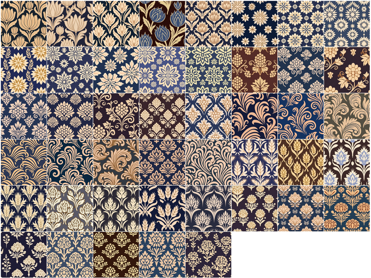 620 Seamless Patterns Bundle – Two-Color Vector Textile Designs, Tileable JPG & Photoshop PAT, Commercial License