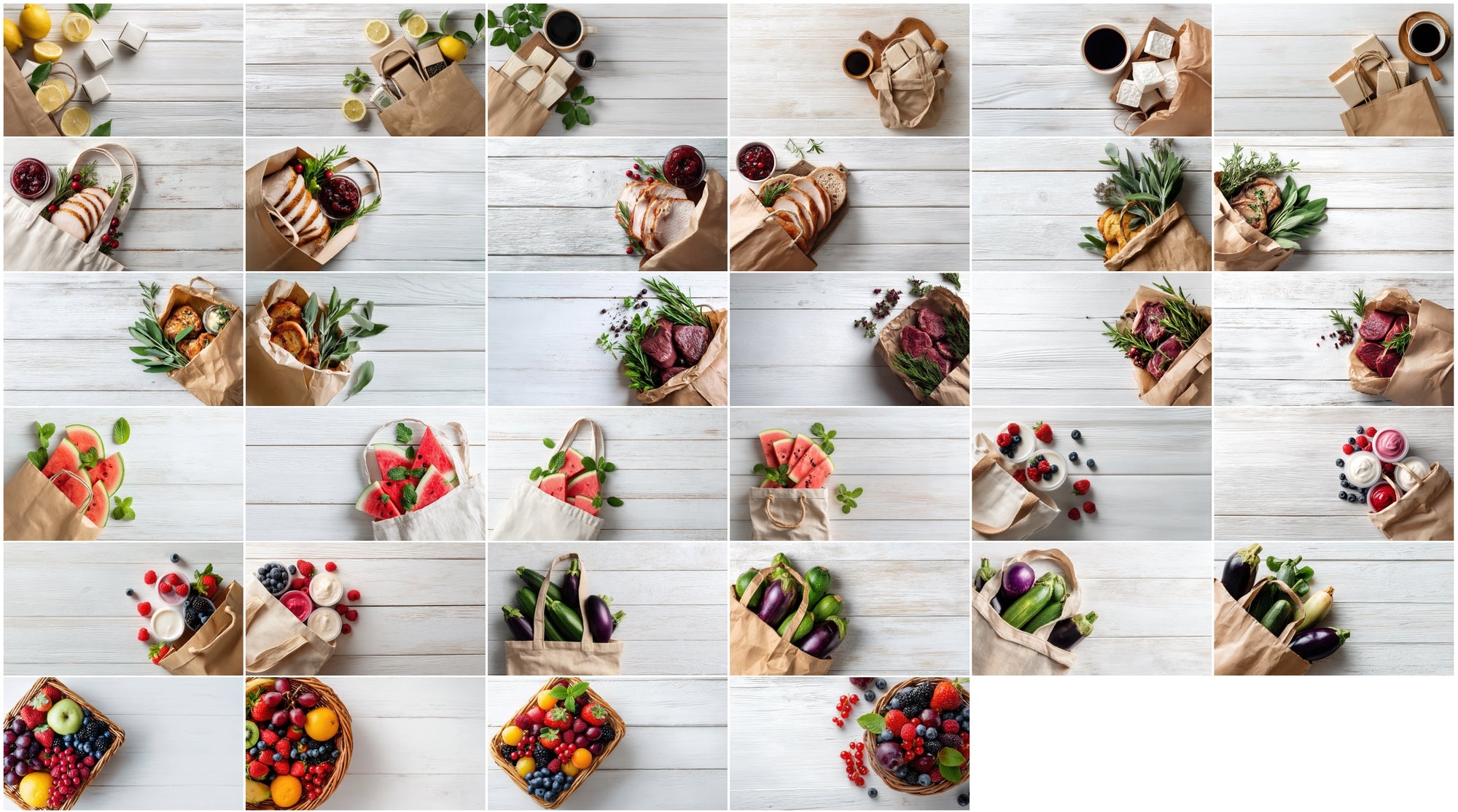 625 Top-View Hero Background Images for Food Brands