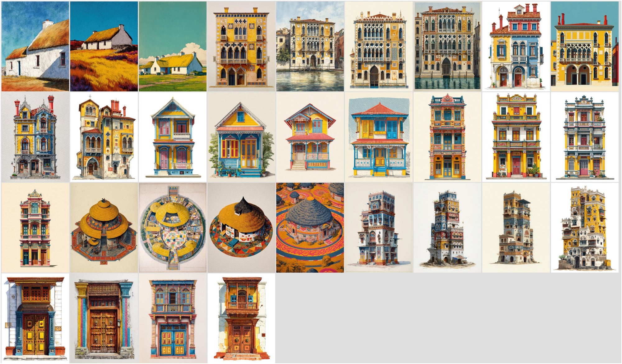 598 HOUSES From Every Corner of the World Clipart Bundle