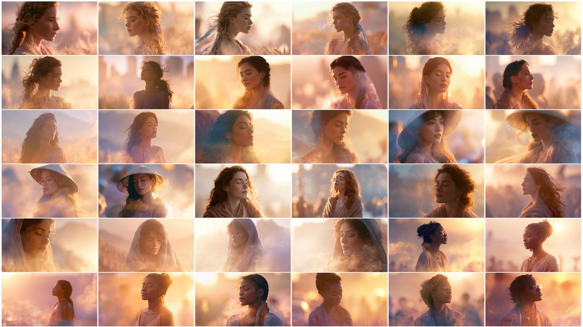 Double Exposure Women Portraits Bundle, 630 Ethereal Cultural JPG Images for Design & Commercial Use