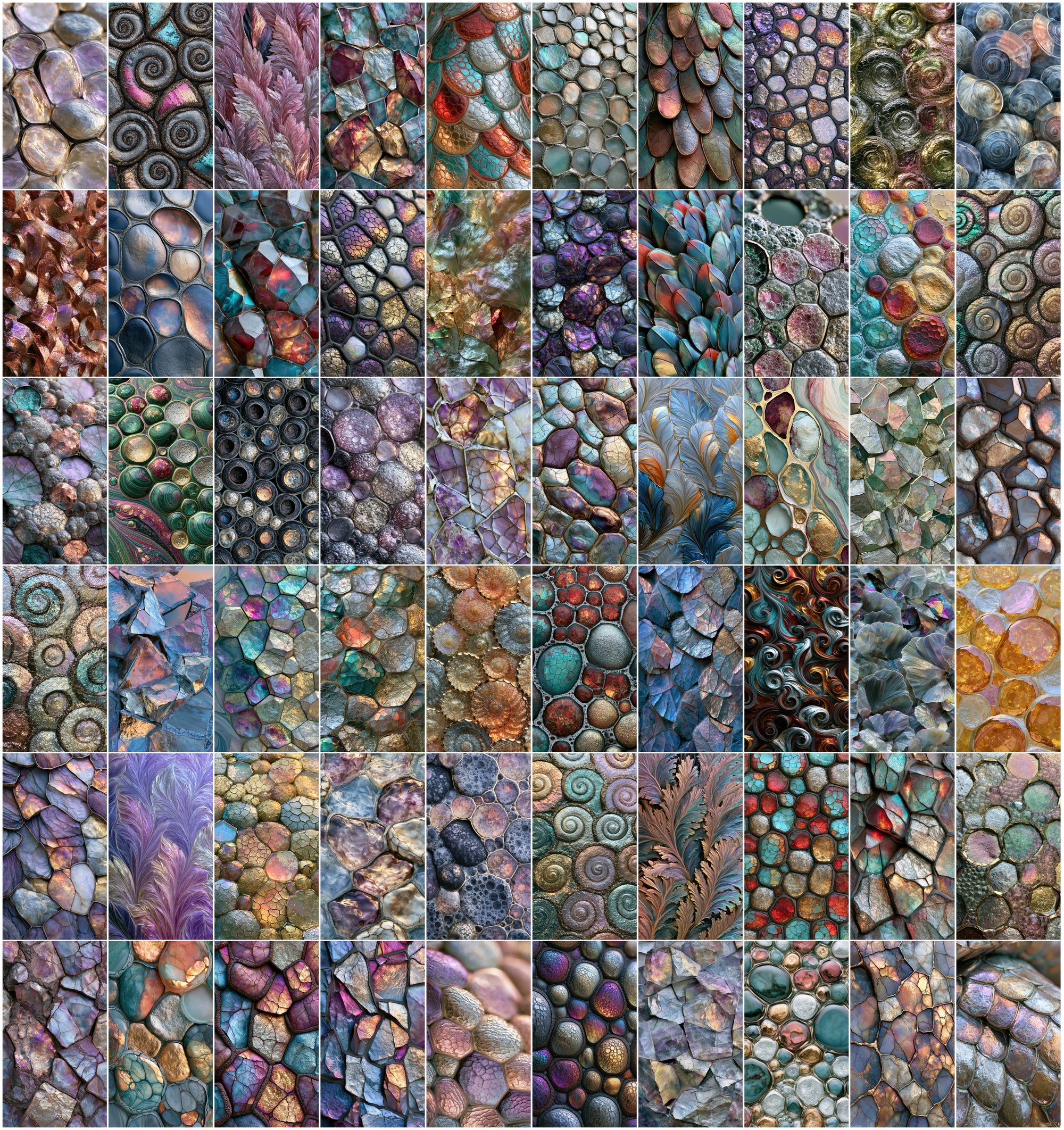 640 Abstract Iridescent Background Images | Textured Metallic Digital Paper Pack for Print & Design