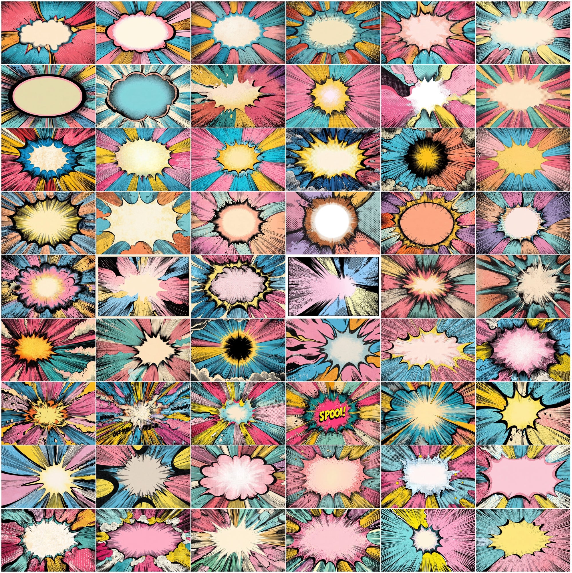 635 Comic Art Backgrounds – High-Resolution Retro Pop Art Explosions