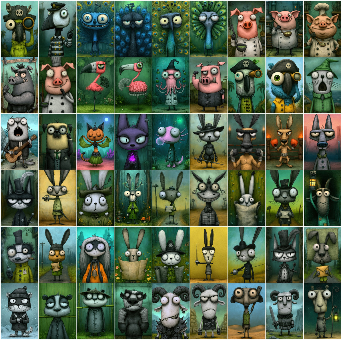 640 Animal Images Bundle – High-Res JPG Animal Art, Illustrations & Portraits with Commercial License for Print, POD & Digital Use