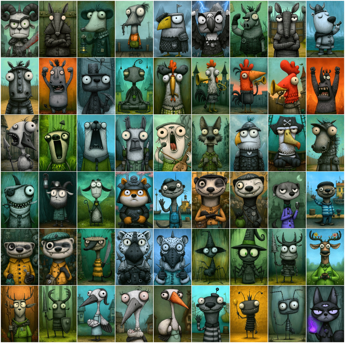 640 Animal Images Bundle – High-Res JPG Animal Art, Illustrations & Portraits with Commercial License for Print, POD & Digital Use