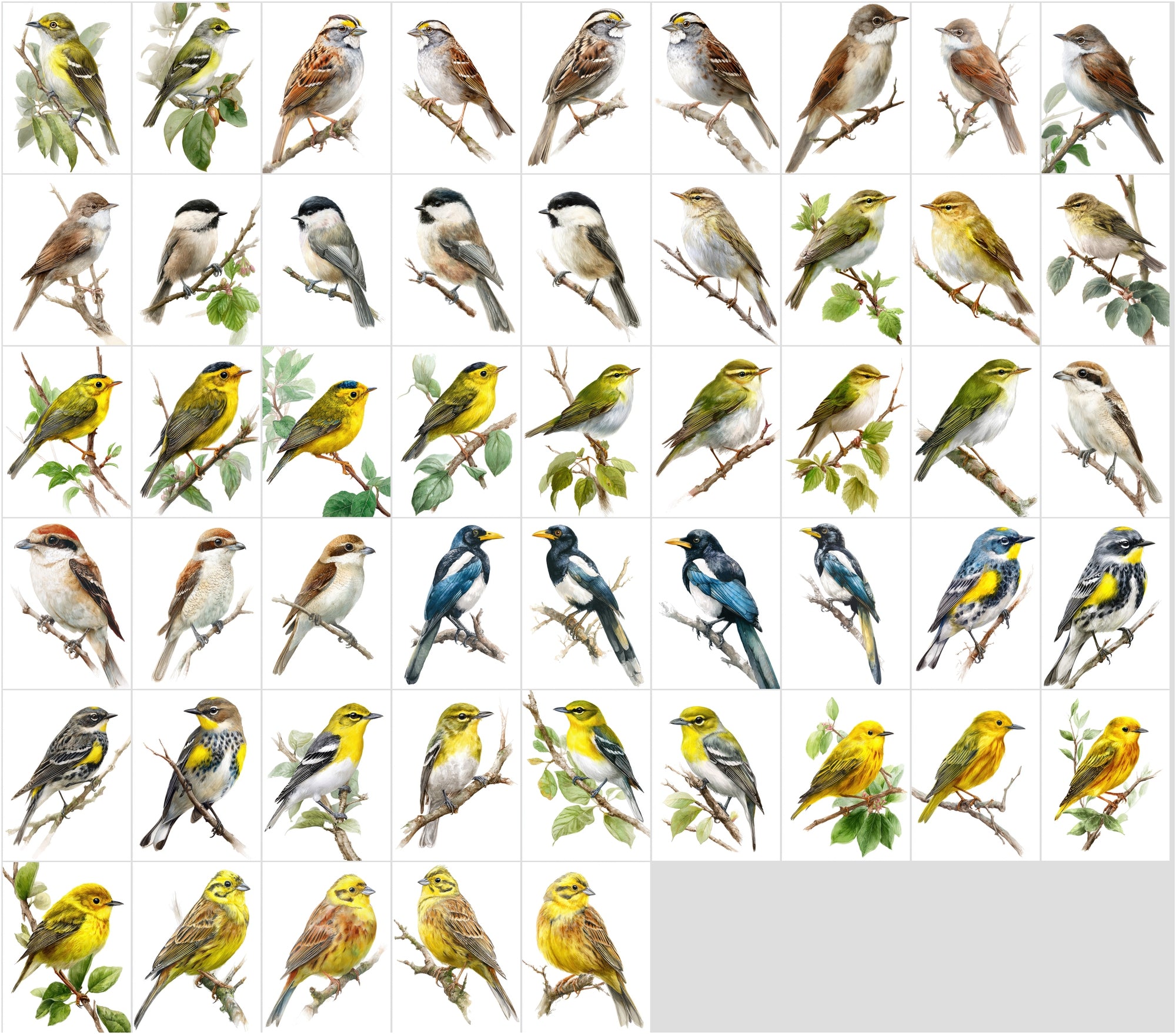 680 Bird Illustrations Bundle – Realistic Birds Clipart