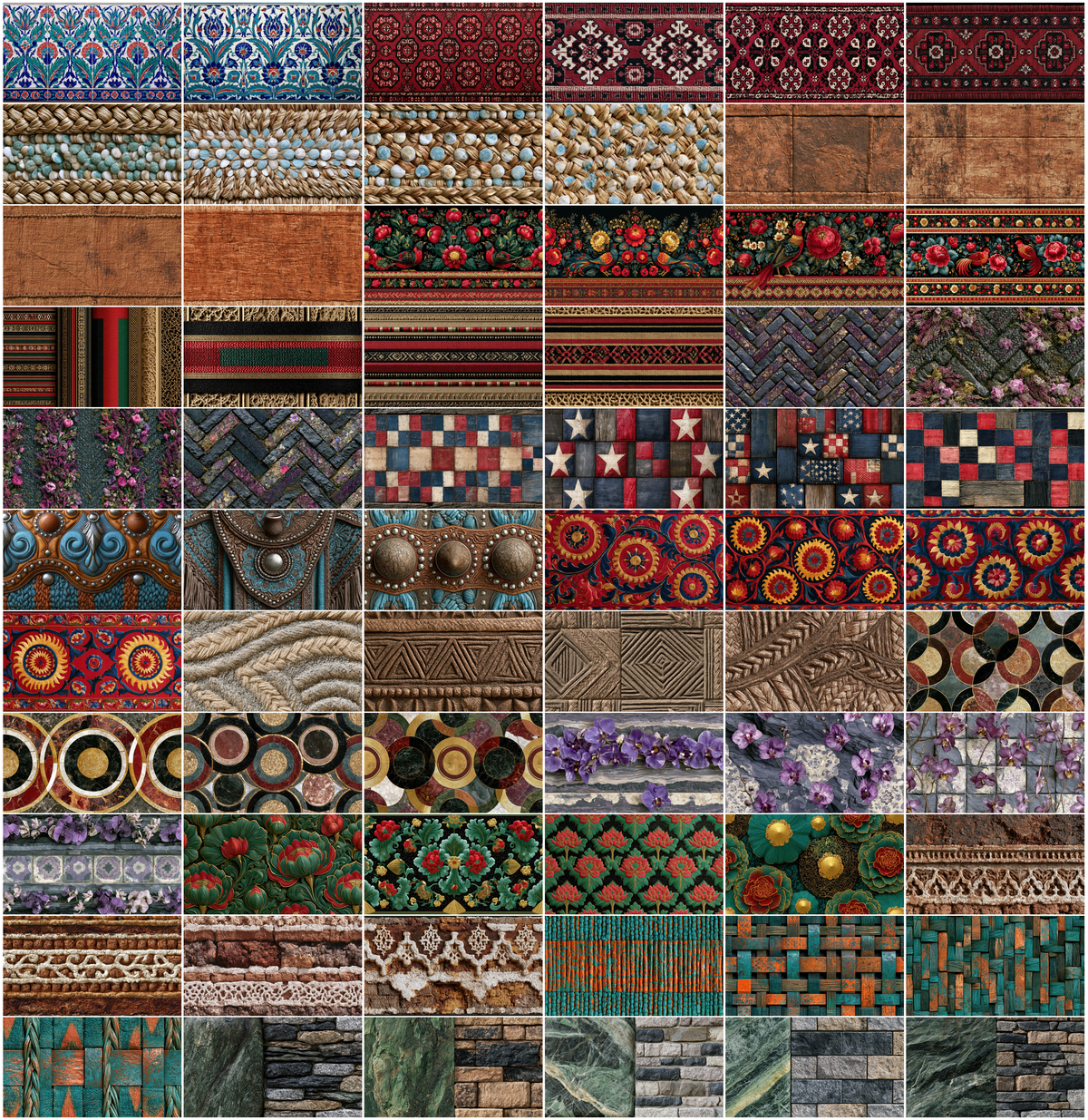 790 World Textures Bundle, Global Cultural Pattern Backgrounds, Ethnic Texture Digital Paper Pack
