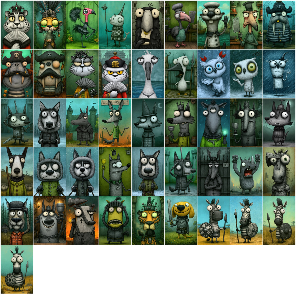 640 Animal Images Bundle – High-Res JPG Animal Art, Illustrations & Portraits with Commercial License for Print, POD & Digital Use