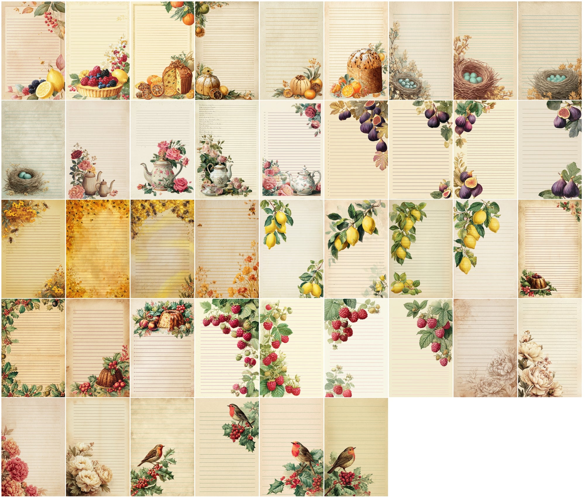 636 Decorative Lined Paper Designs — Boho, Vintage, Cottagecore, Modern Styles for Journals, Planners and Printables