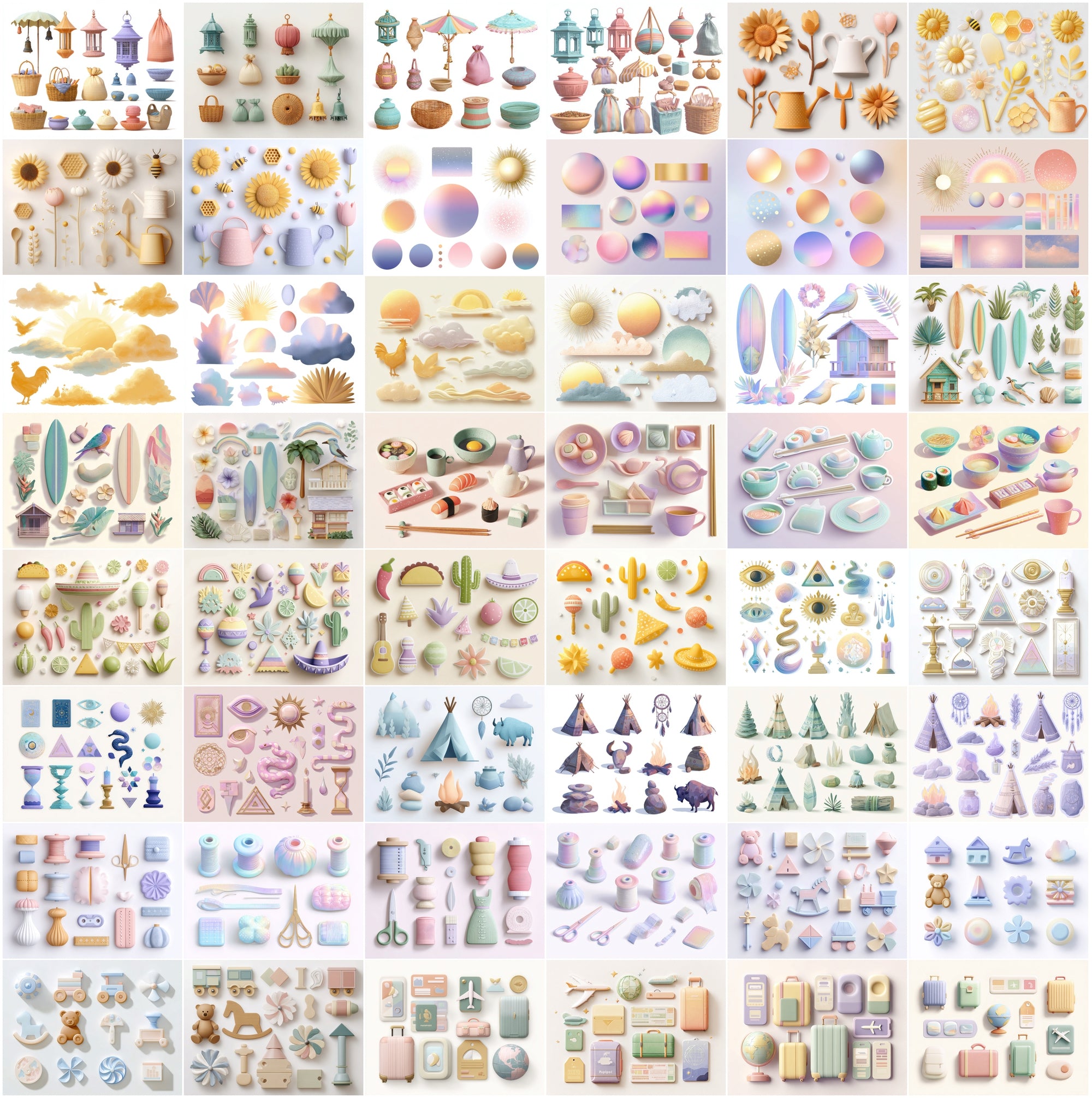 640 3D Decorative Element Clipart Pack