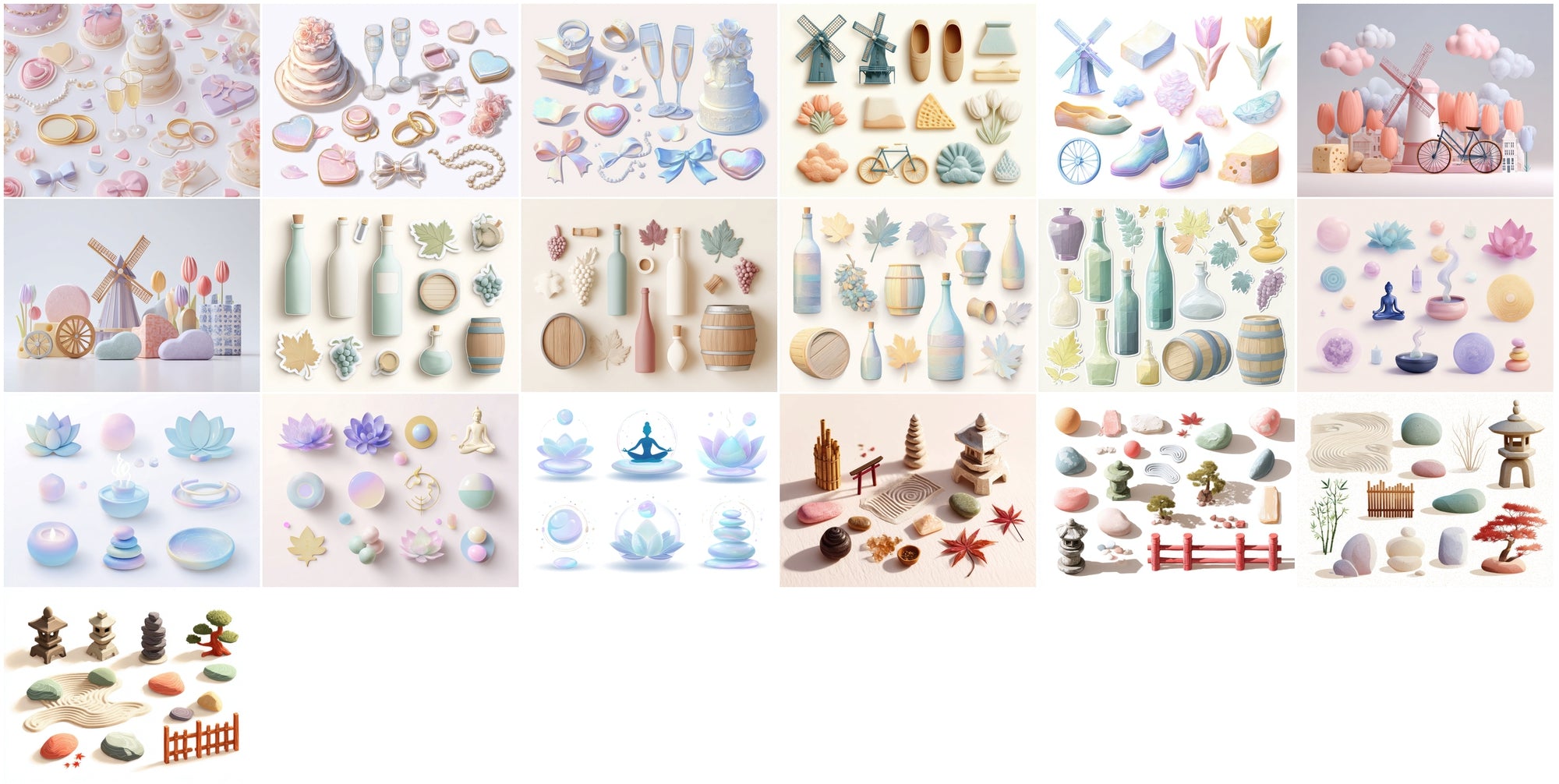 640 3D Decorative Element Clipart Pack