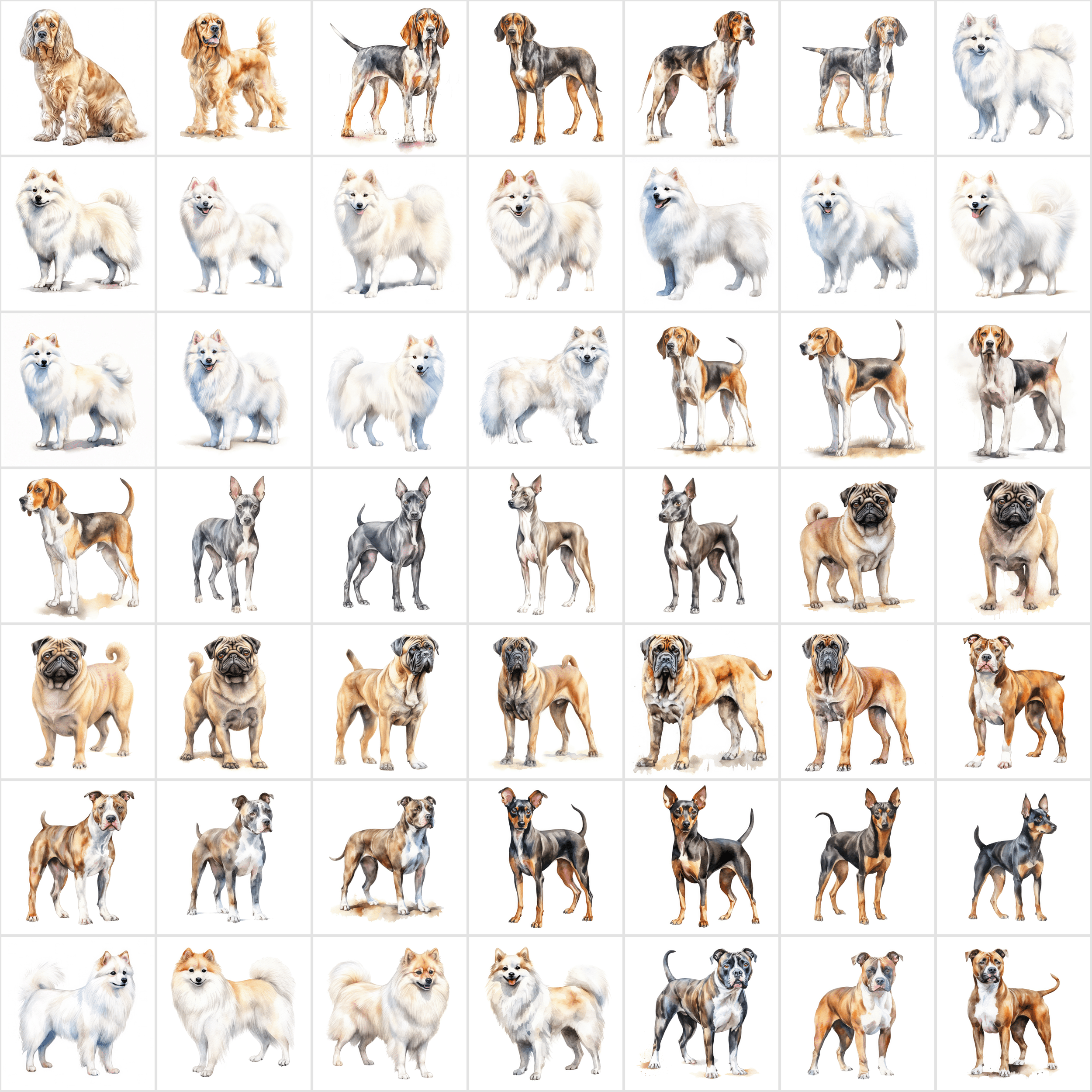 Ultimate Dog Breeds PNG Bundle - 2700 Detailed Images with Commercial Use, Transparent & White Backgrounds Digital Download Sumobundle