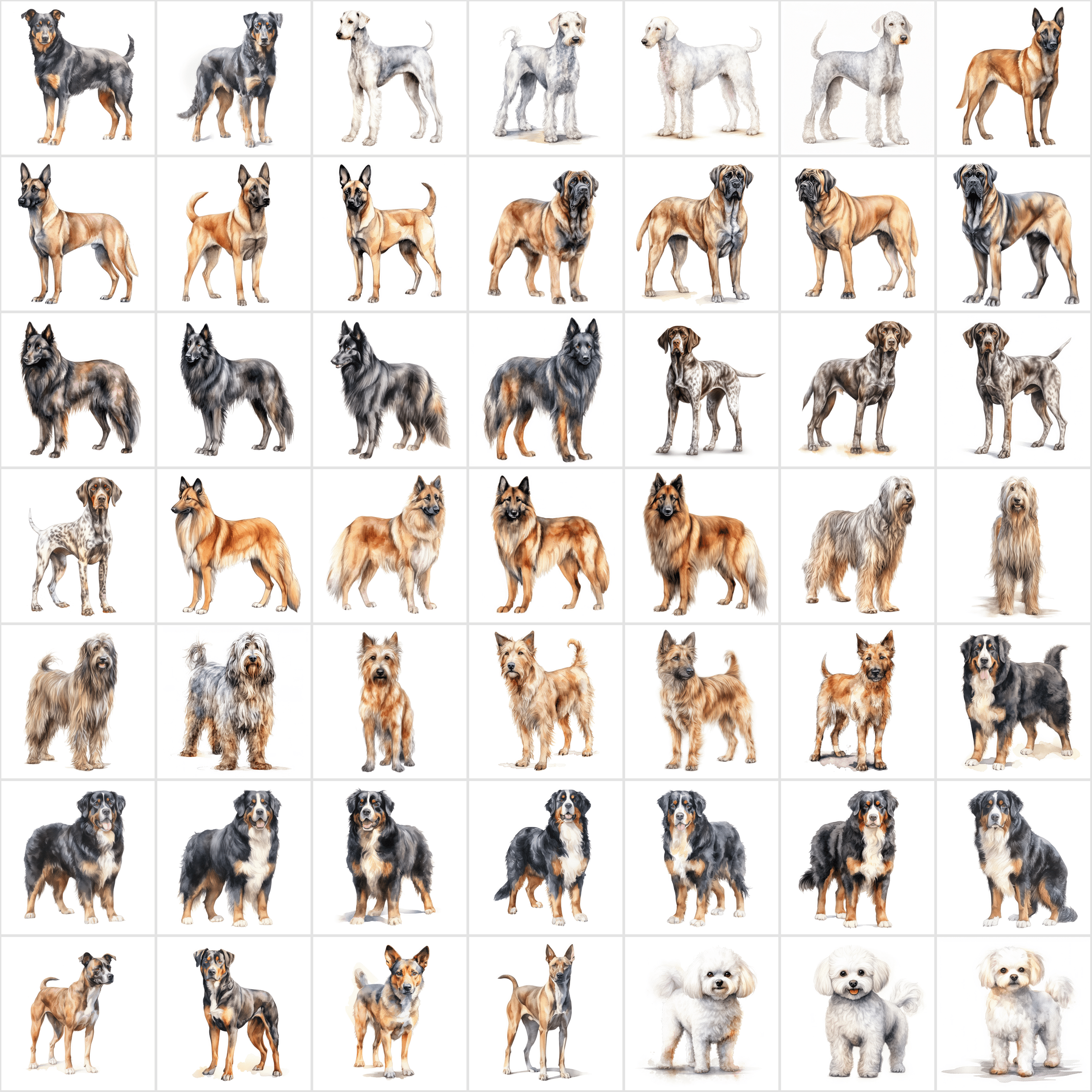 Ultimate Dog Breeds PNG Bundle - 2700 Detailed Images with Commercial Use, Transparent & White Backgrounds Digital Download Sumobundle