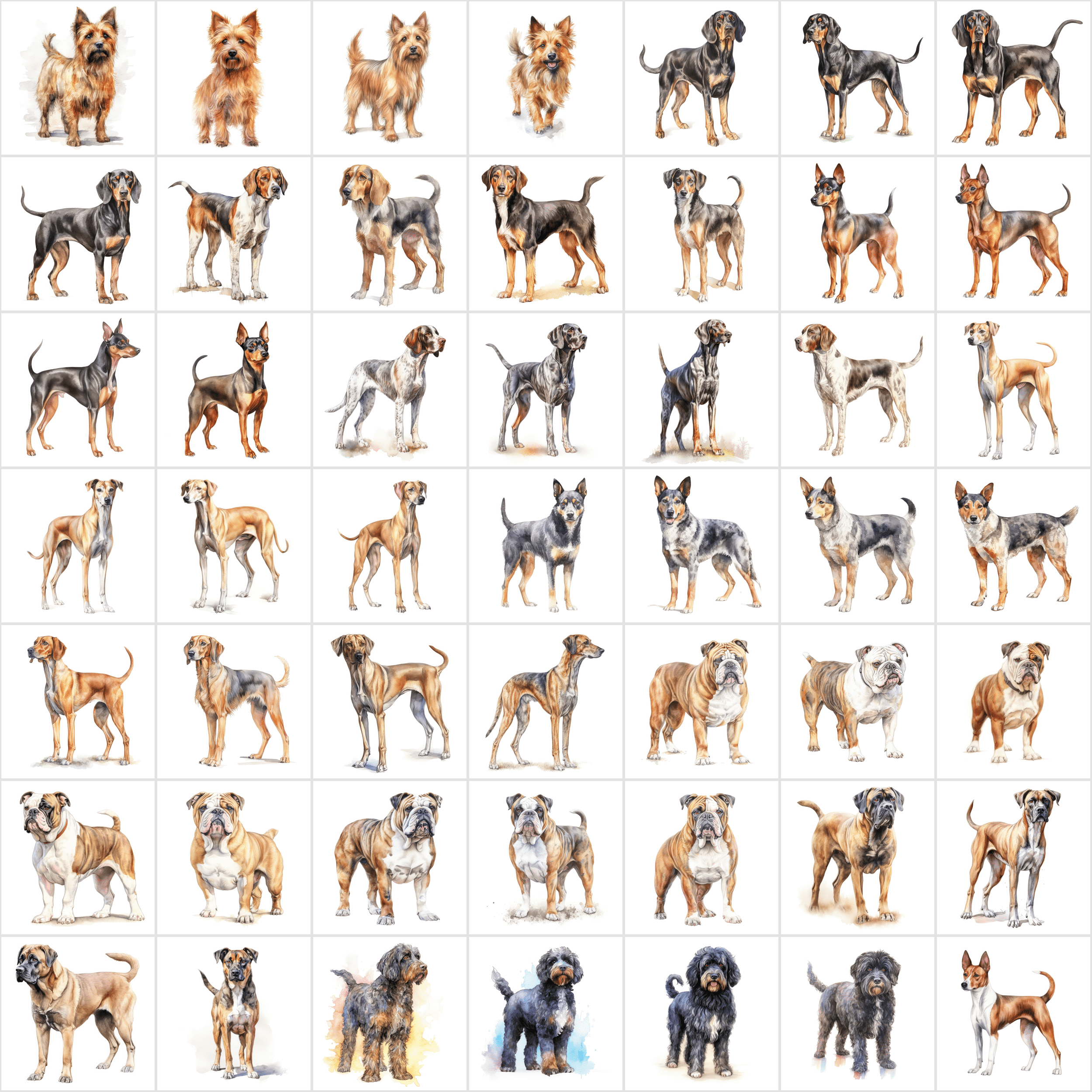 Ultimate Dog Breeds PNG Bundle - 2700 Detailed Images with Commercial Use, Transparent & White Backgrounds Digital Download Sumobundle