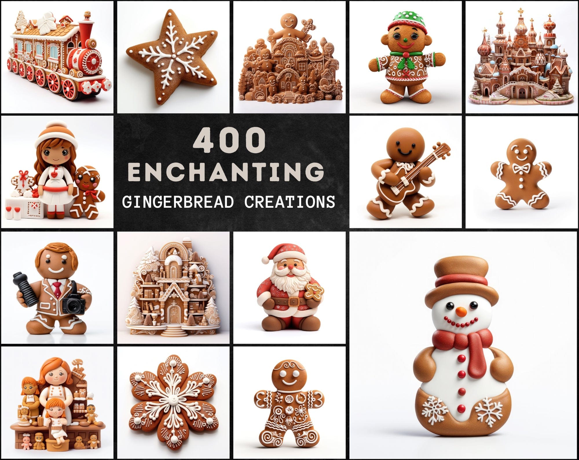Ultimate Gingerbread Creations Collection - 400 Transparent PNG's Digital Download Sumobundle