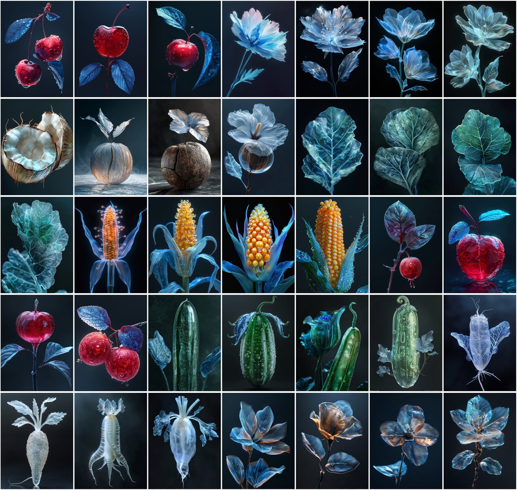 Unique Conceptual Fruit and Vegetable Art, 400 High-Resolution Images for Commercial Use Digital Download Sumobundle