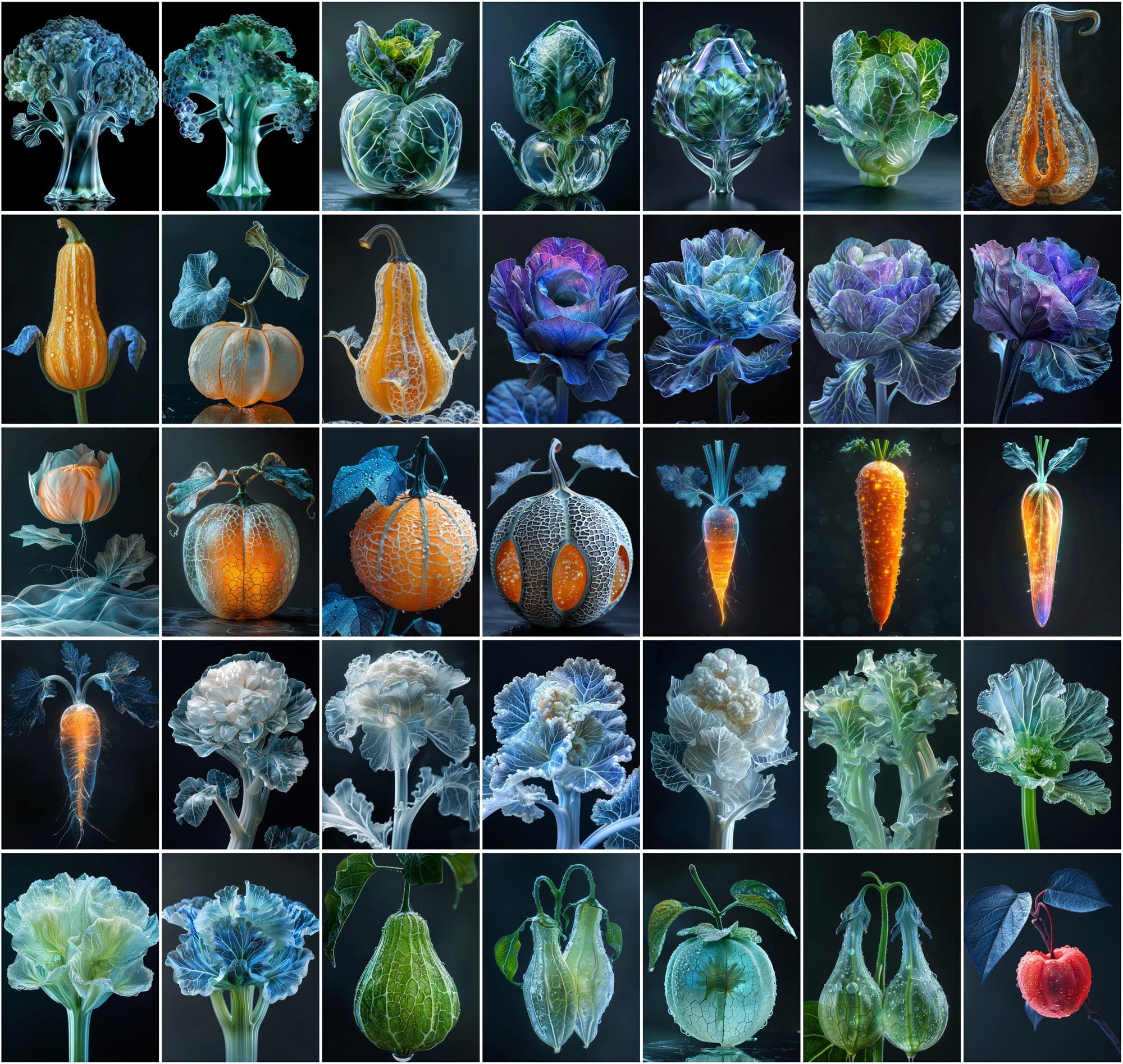 Unique Conceptual Fruit and Vegetable Art, 400 High-Resolution Images for Commercial Use Digital Download Sumobundle