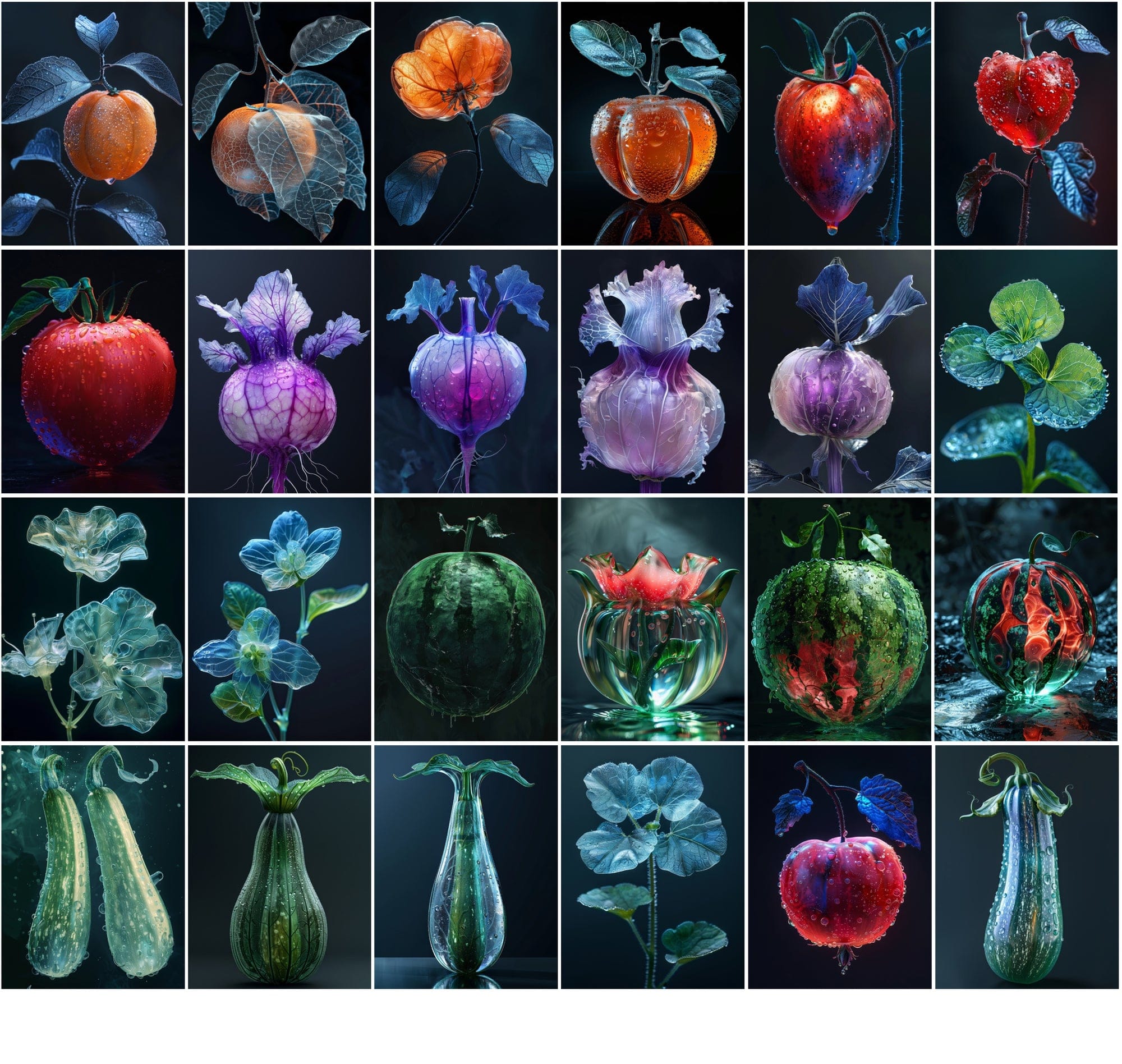 Unique Conceptual Fruit and Vegetable Art, 400 High-Resolution Images for Commercial Use Digital Download Sumobundle