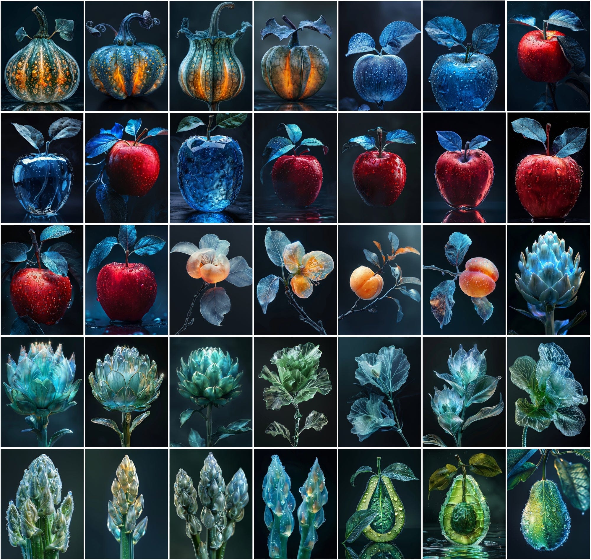 Unique Conceptual Fruit and Vegetable Art, 400 High-Resolution Images for Commercial Use Digital Download Sumobundle