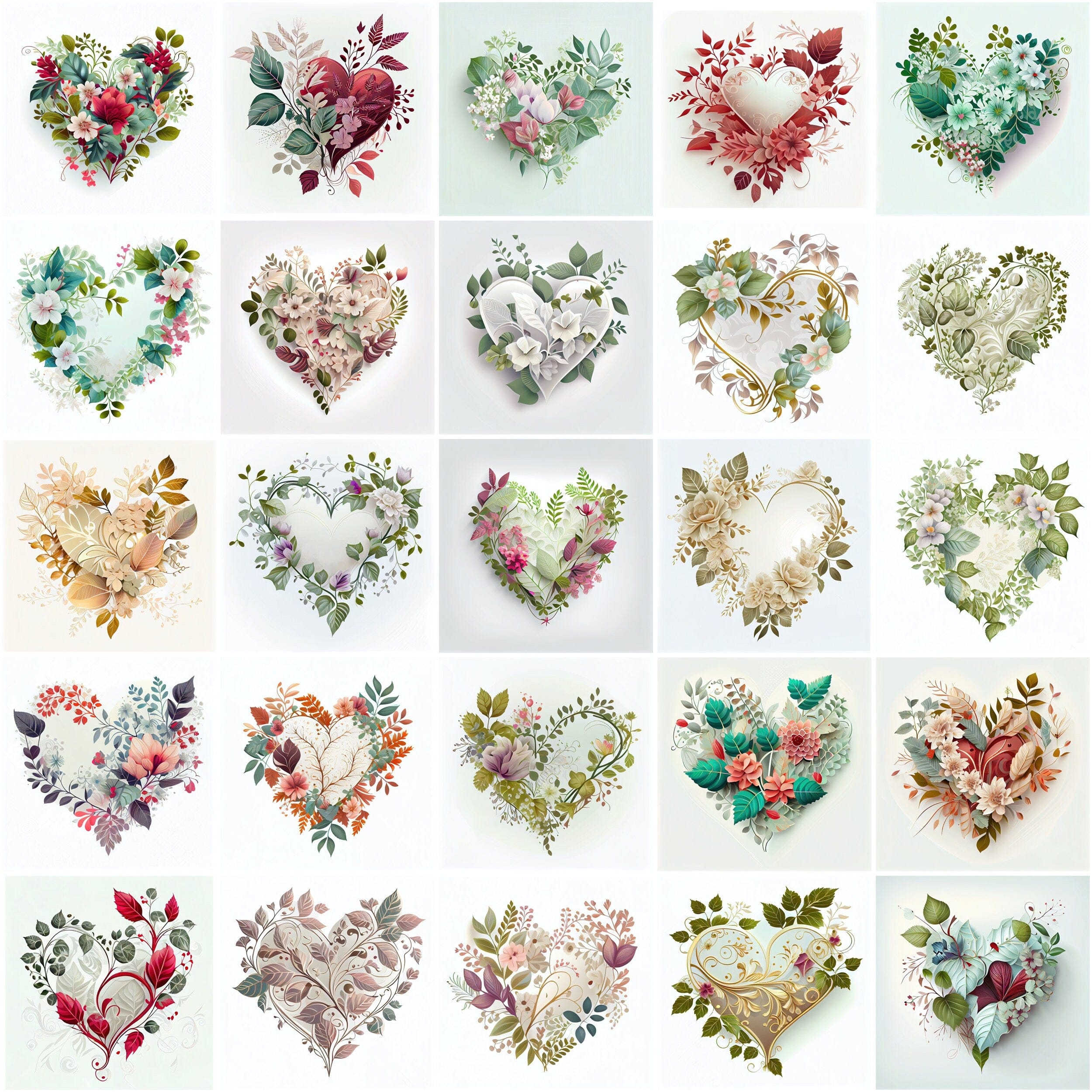 Valentine's Day Hearts, Hearts Love Clip Art - Heart to Heart: 180 Ways to Show Your Love this Valentine's Day - Commercial License Digital Download Sumobundle